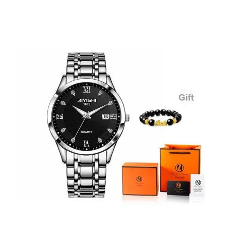 AIYISHI Кварцевый механизм Мужские часы 40 мм Черный
