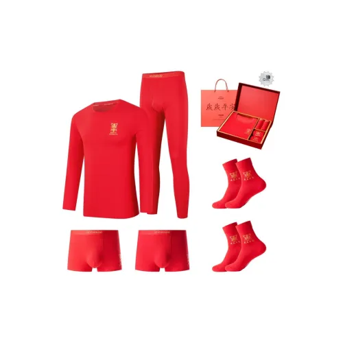 SEVEN Мужской термический комплект из 6 предметов: 1 круглый вырез с длинным рукавом + 1 штаны + 2 шт. трусы + 2 шт. носки. Мужской термокомбинезон