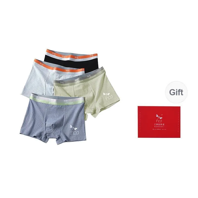RED DRAGONFLY Cotton Panties Men's 4 Pack Gift Box Set-10