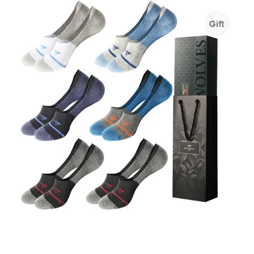 SEPTWOLVES No-Show Socks Men's 6 Pairs Gift Box Packaged