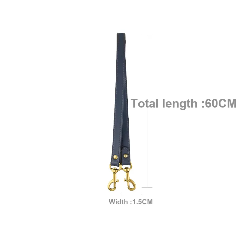 Cow Leather Bag Shoulder Strap Women's Dark Blue-3