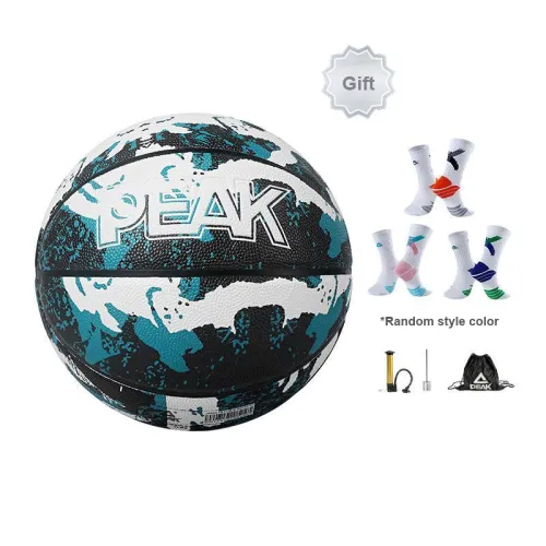 PEAK PU Basketball Black White Blue Size 7 Ball Training
