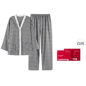 Happy Dreams Pajama Set Men's Gift Box Set Houndstooth
