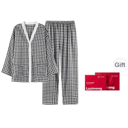 Happy Dreams Pajama Set Men's Gift Box Set Houndstooth