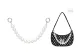 2.0 Wide Pearl Infinity Clasp Silver 38cm