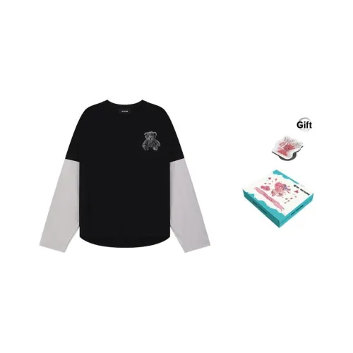 WE11DONE Длинный рукав Т-рубашка Коробка Унисекс Черный