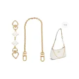 (Gold-Tone) White Four-Leaf Clover Extender Chain+Decorative Chain 40cm