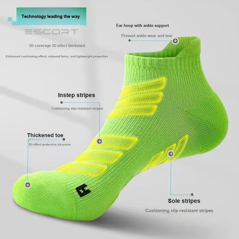 TLXT Running Socks Men's Students Outdoor Fitness Breathable Comfortable, Moisture Wicking Durable 3 Pack-5