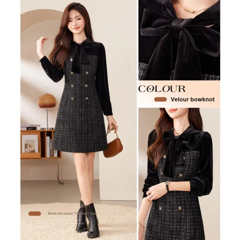 Like The Age Of Water Long Sleeved Dress Women's Black-1