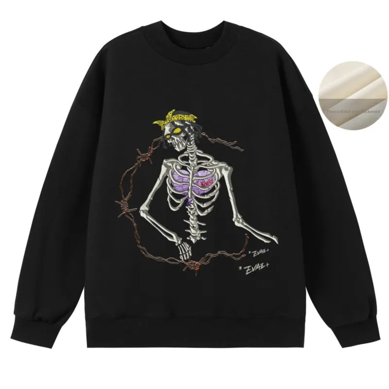*EVAE+MOB Dreadlocks Model Skull Collection Sweatshirt Unisex-5