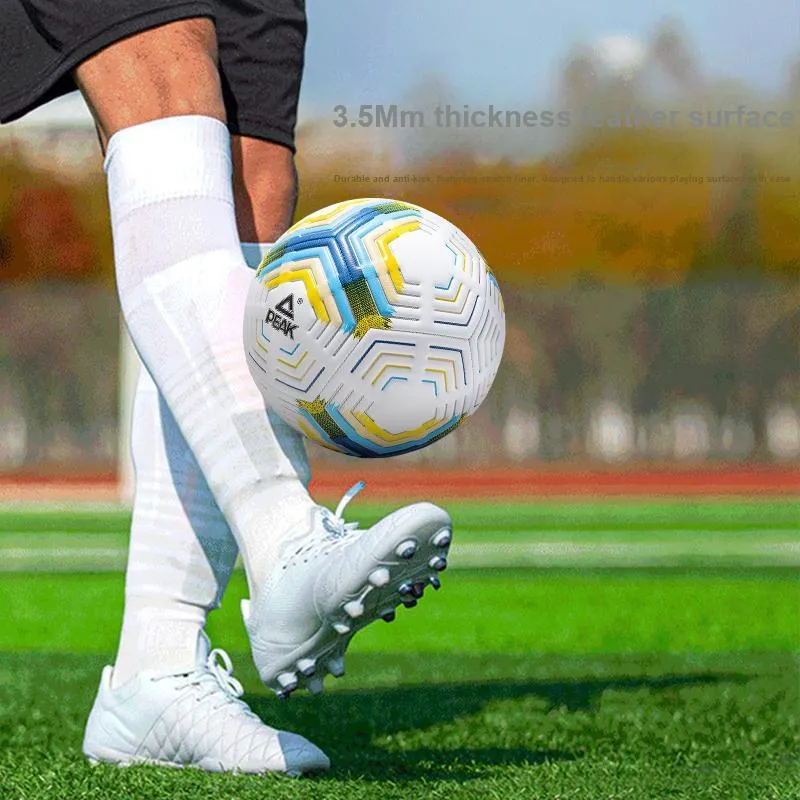 PEAK Size 4 5 Size Soccer Machine Stitched Soccer Ball Unisex Yellow White-3