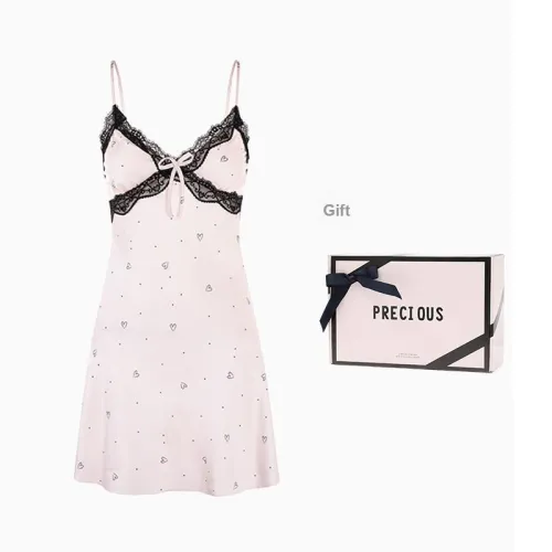 METE WHALE MT Nightgown Women's Gift Box Set Dark Pink