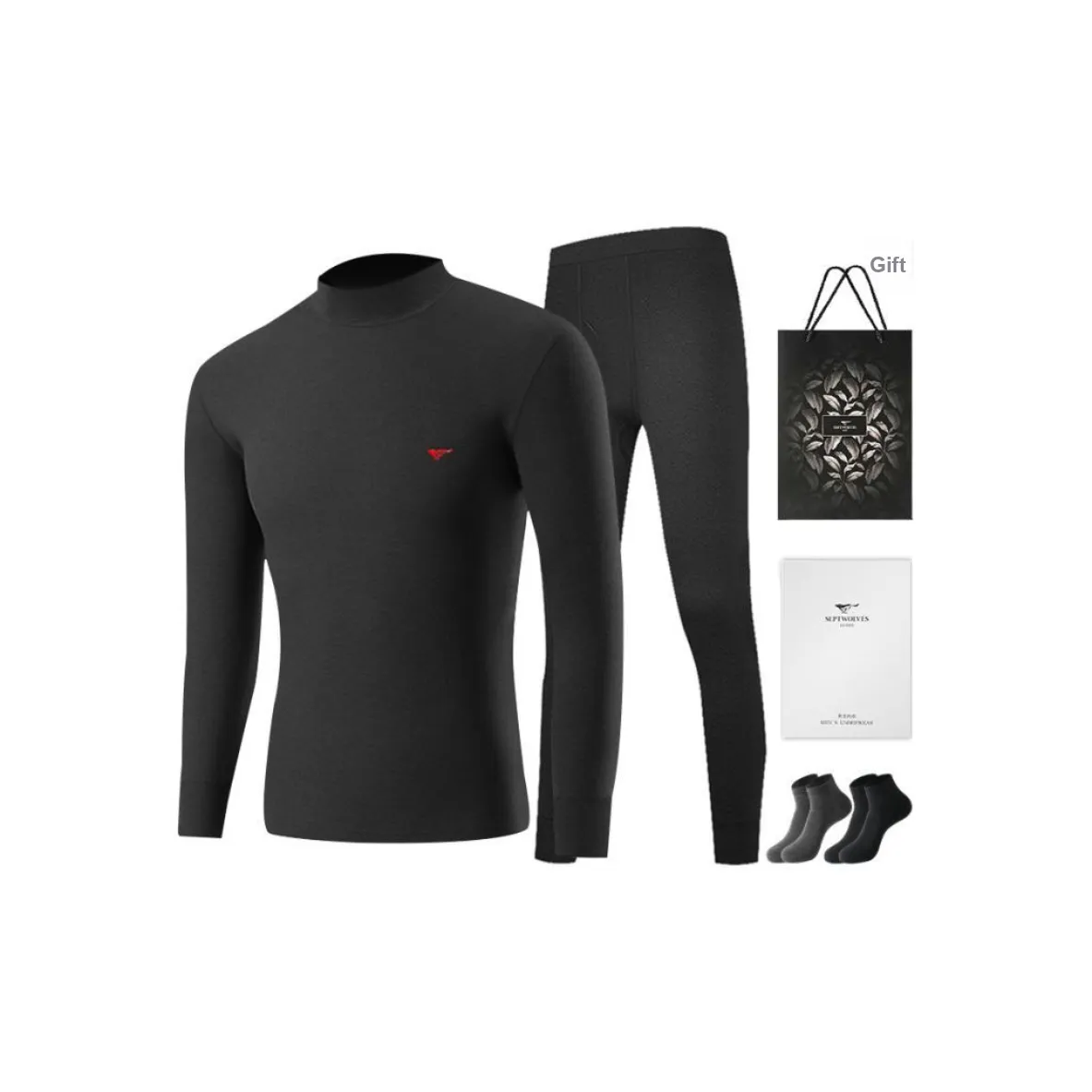 SEPTWOLVES Thermal Set Men's Gift Box Set+Shopping Bag