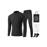 Mock Neck Set (Black) 100% cotton Windproof/Includes 2-Pack Cotton Socks+Shopping Bag