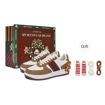 Kappa Anti Slip Wear Resistant Low Top Skateboard Shoes Women's White Brown