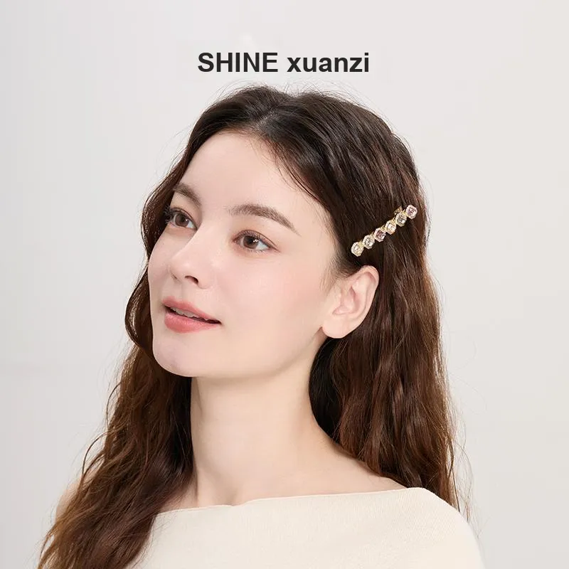 SHINE Copper, Zircon, Crystal Rhinestones Hair Clips Women's-4
