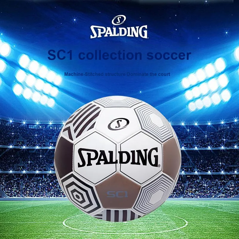 SPALDING Competition Balls Size 5 Soccer TPU Machine Stitched Soccer Ball Unisex White-3