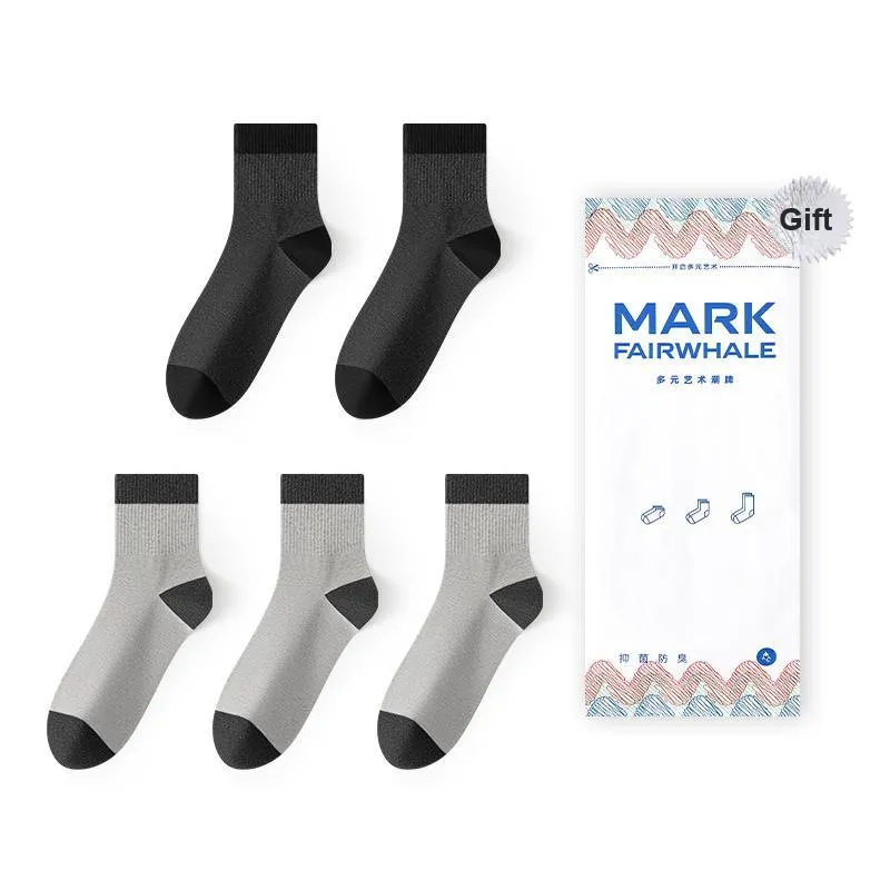 FAIRWHALE Mid Calf Socks Unisex 5 Pack-10