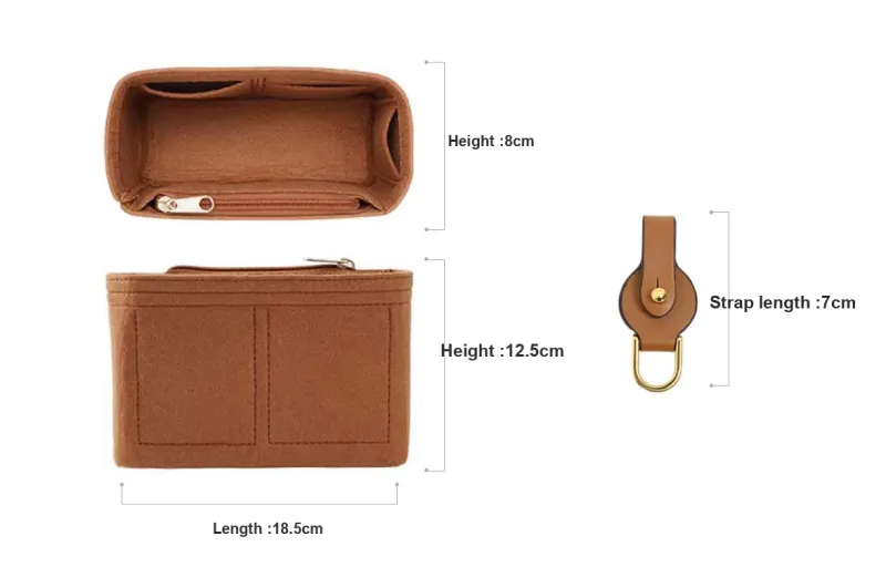 GUYI Microfiber Material Bag Accessory Bag Insert Women's Brown-1