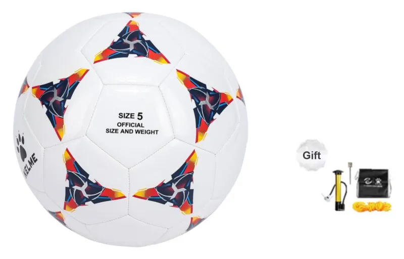 KELME 4/5 Size Professional Durable TPU Machine Stitched Soccer Ball Unisex White Black-2