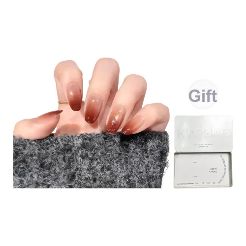 K'APEINE Бургунди Чай Покрашенный Искусственный Ногтик Art MID Длина (размер в длину) Овал Красный Однотонный Coquette