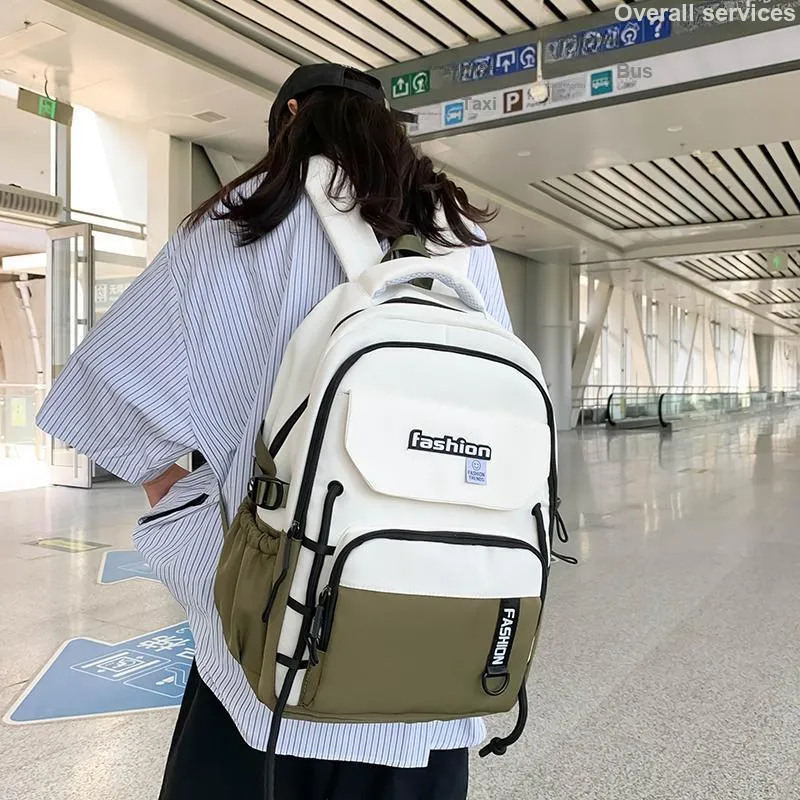 Parker Bear Canvas Backpack Unisex Black/Green/Khaki/Gray/Blue-6