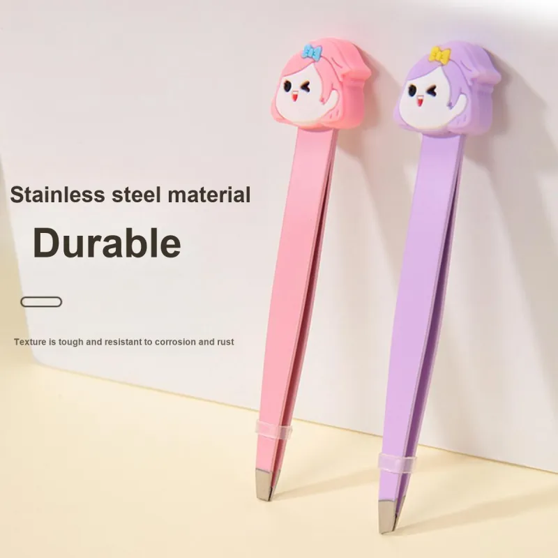 SHANGYELAMEILA Eyebrow Tweezers Eyebrow Epilating Tool Flat + Bevel Combination-2