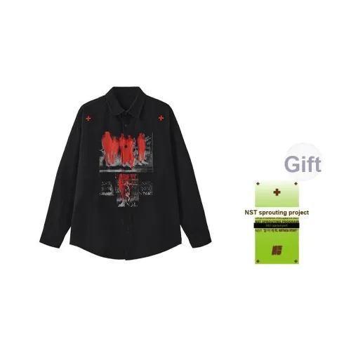 NSTNEW START Черный С подарками Sprouting Ярлык Мужские Рубашки