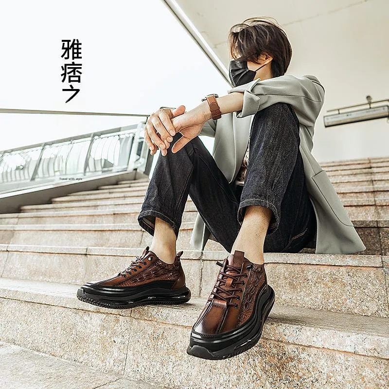 GOG Anti-Slip And Wear-Resistant Height Increasing Low-Top Casual Shoes Men's-7