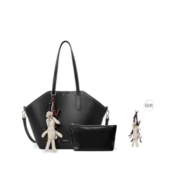 Teenmix Cow Leather Shoulder Bag, Dome Bag, Tote Bag Regular Women's Brown/Coffee/Black