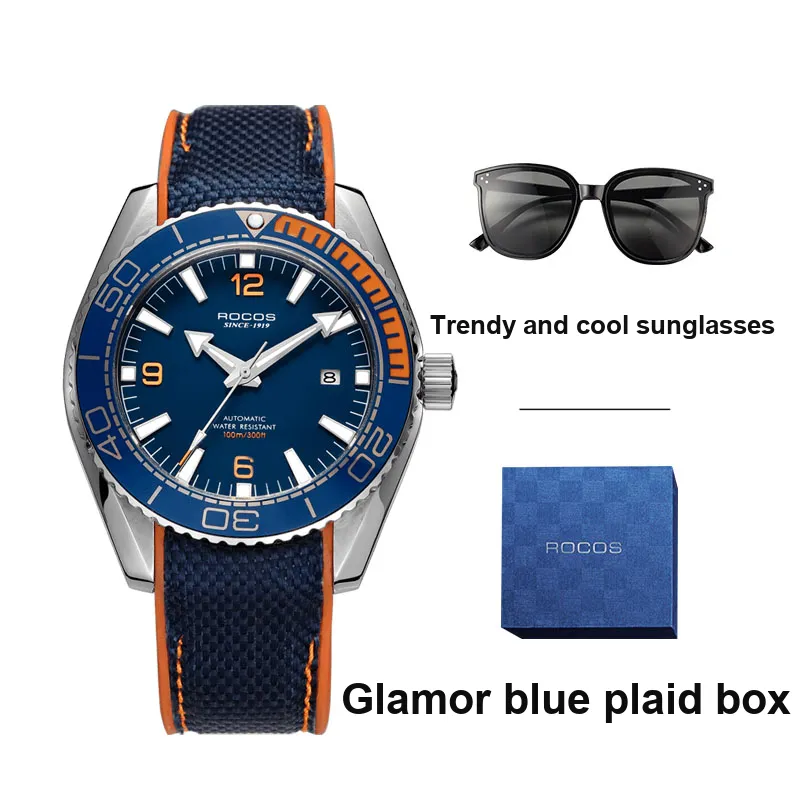ROCOS Wind Style Collection Automatic Mechanical Movement Silicone Strap Watch Men's Watches Silver Dial-2