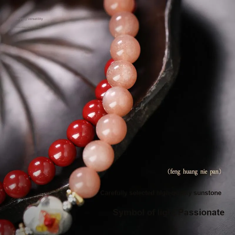 Phoenix Nirvana Reconstructed Cinnabar Jade Bracelets Women's-3