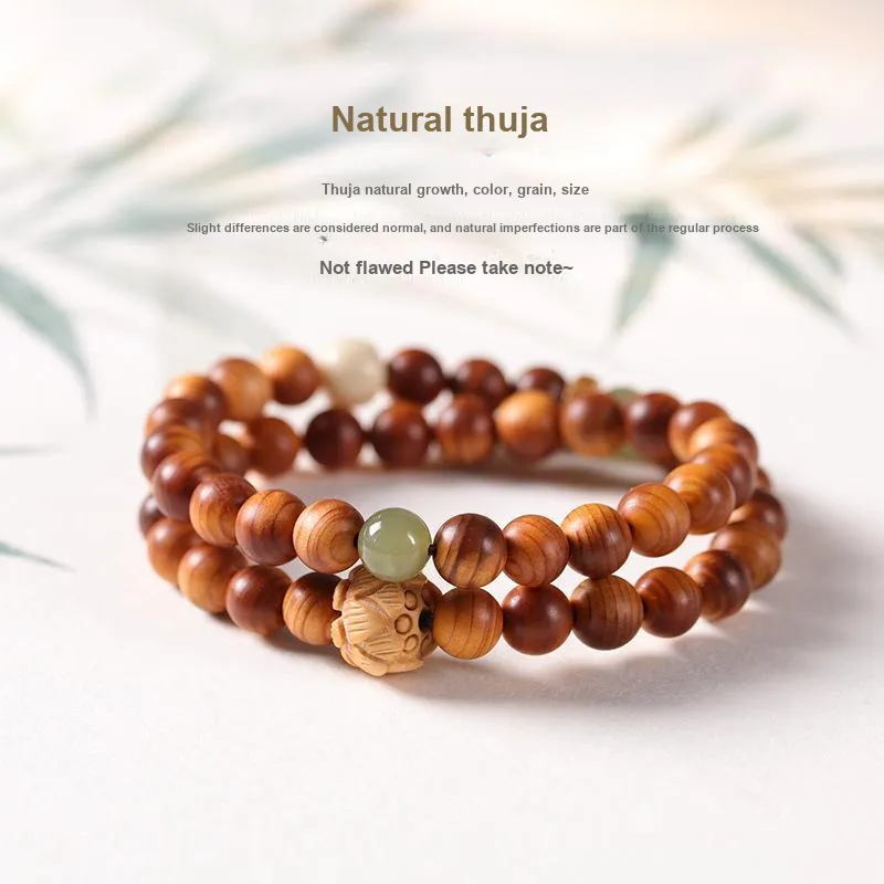 HANCANG Thuja Wooden Bracelets Unisex-2