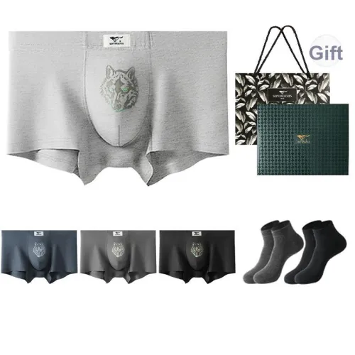 SEPTWOLVES Мужское нижнее белье 4 штуки коробка + сумка для покупок