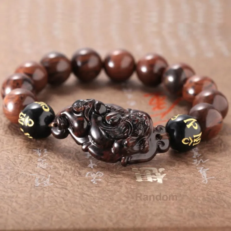 WINY Gold Thread Obsidian Bracelets Men's-1