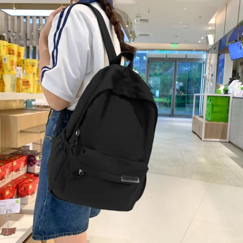 Villelon Nylon Backpack Unisex Black/White/Blue/Pink-1
