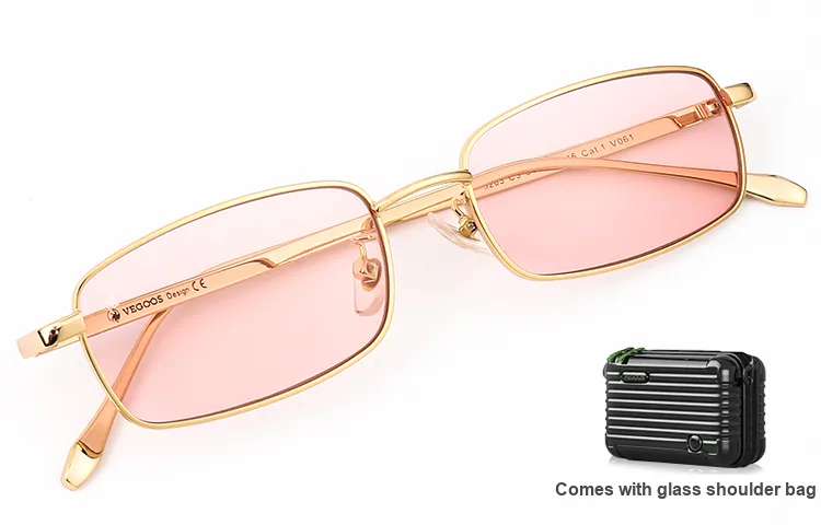 VEGOOS Stainless Steel Rectangular Sunglasses Unisex-7
