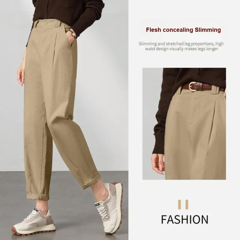 XINFEIYU Casual Pants Women's Khaki-2
