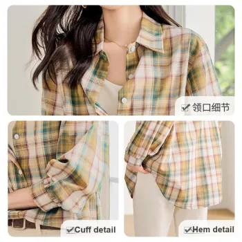 She Enjoys Shirt Women's Morandi Blue, Mustard Yellow