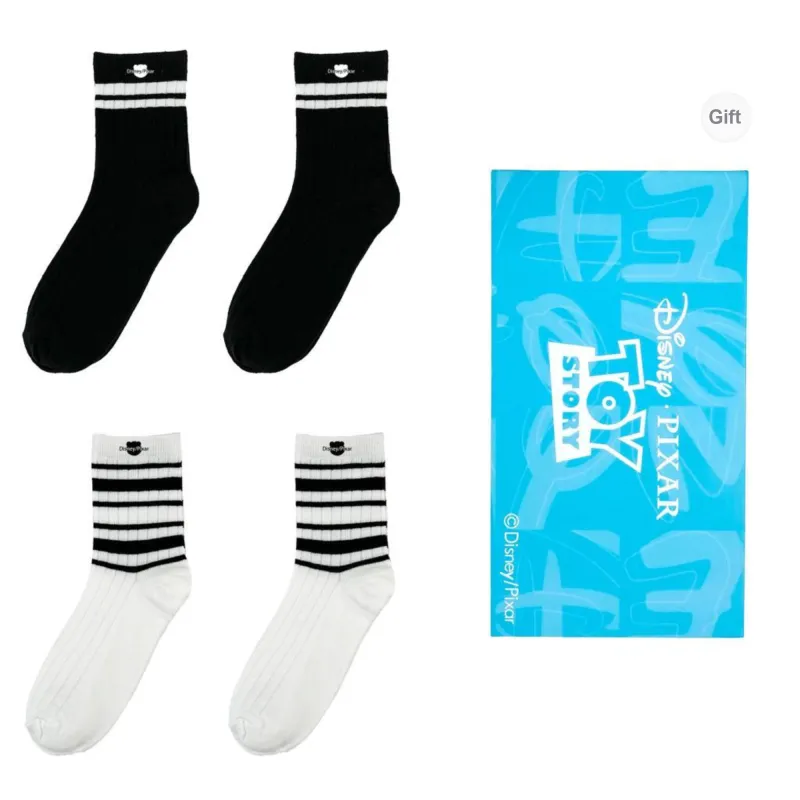 Disney Mid Calf Socks Unisex Shopping Bag 4 Pack-11