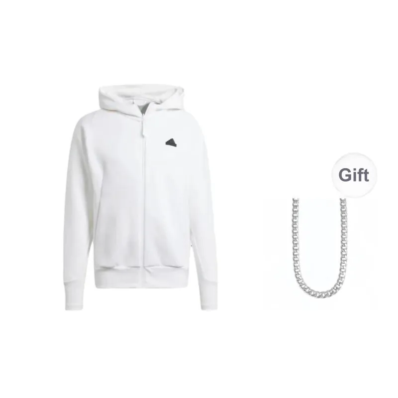 Adidas Jackets Coats Unisex White Comes With Necklace-0