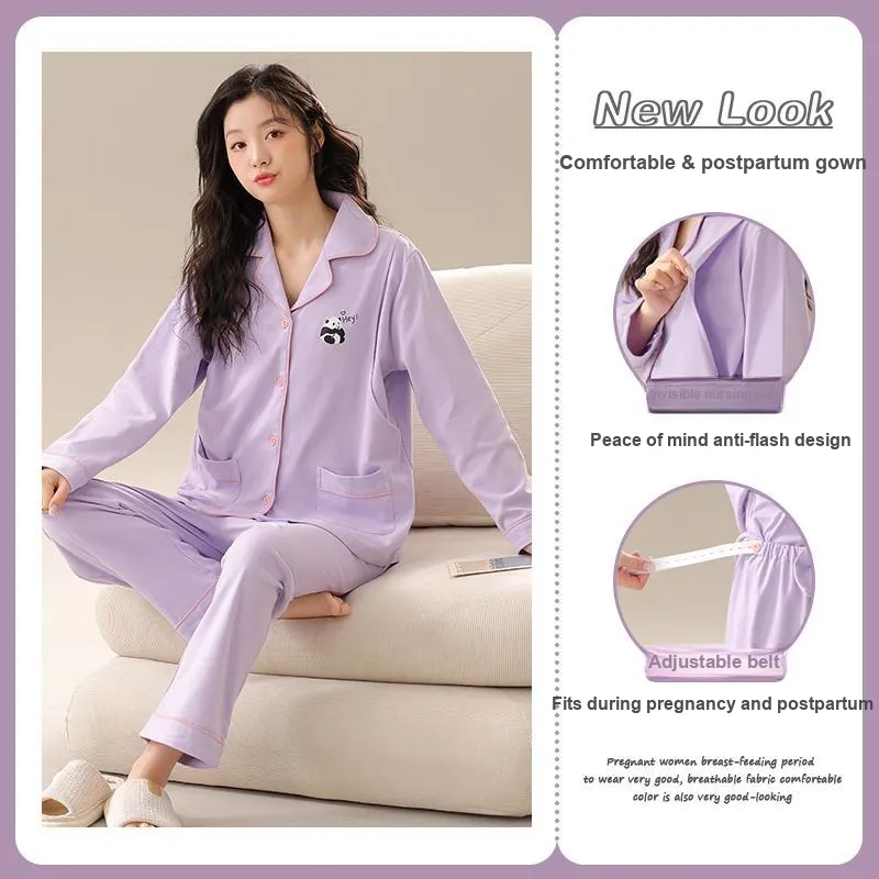 OUSHIBO Pajama Set Women's Purple-3