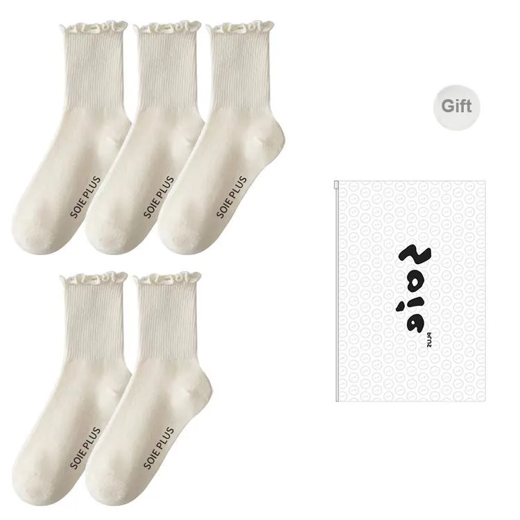 SOIE Mid Calf Socks Women's Shopping Bag Combo Set-30