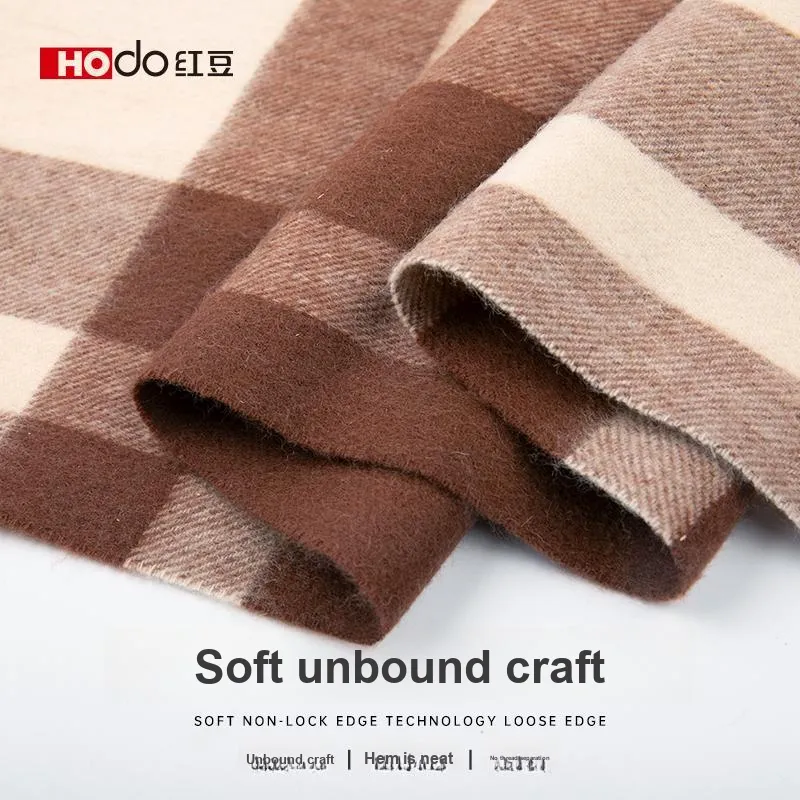 Red Bean 30% Cashmere 70% Wool Knit Scarves Women's-5