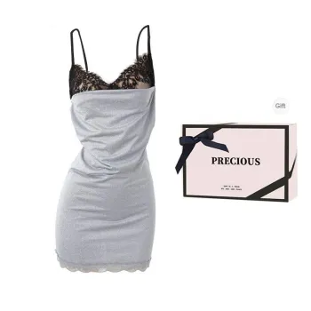 TLXT Nightgown Women's Gift Box Set Gray Black