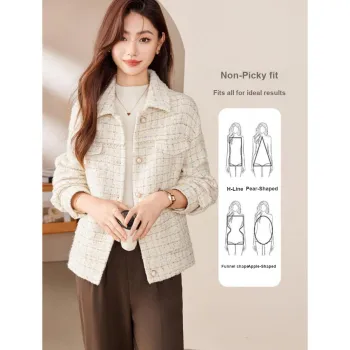 Like The Age Of Water Winter Velvet feel Coat Straight Women's Ecru