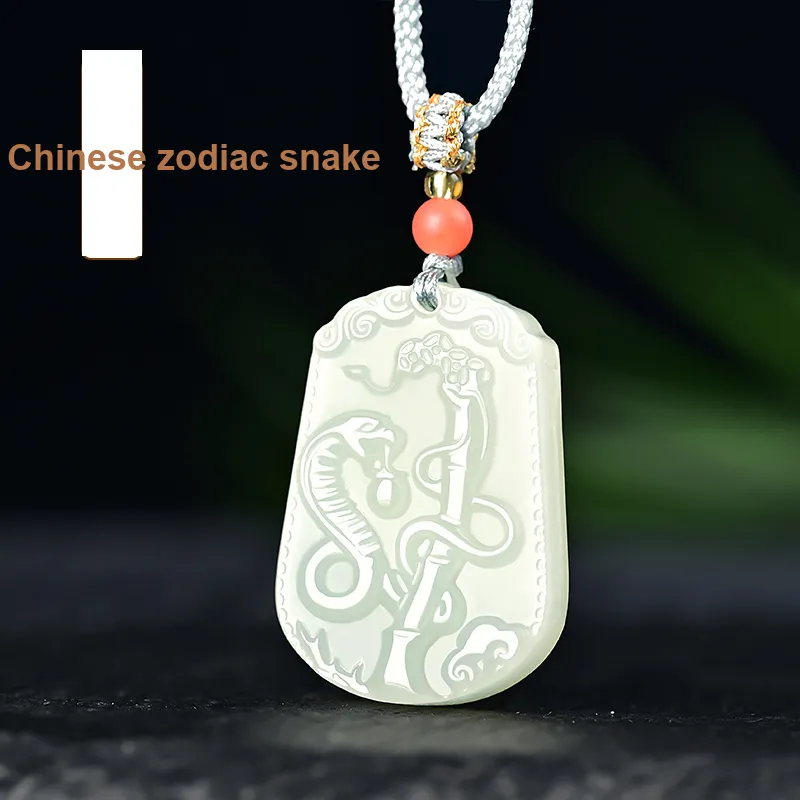 KUNYUYAO Hetian Jade Pendants Pale Greenish White Jade Unisex-32