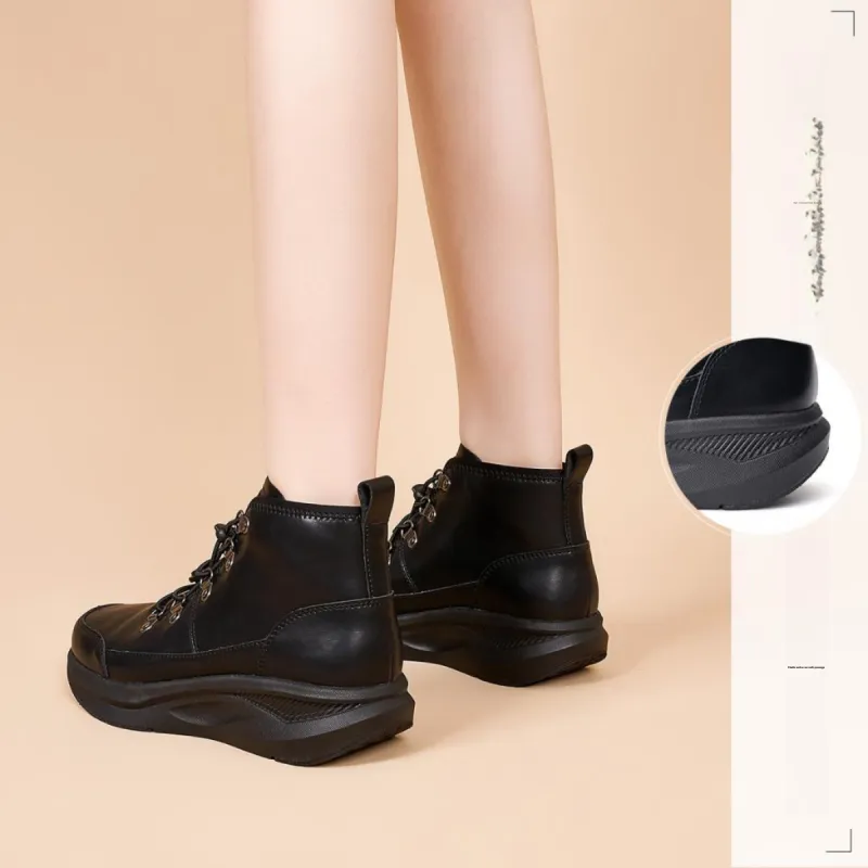 Joy&Mario Height Increasing Mid-Top Casual Shoes 4cm Women's-6